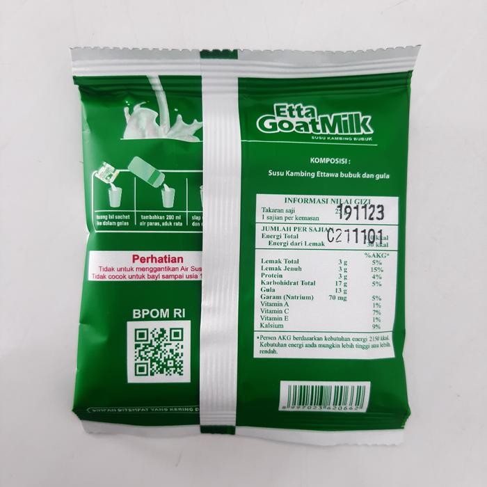 

BARANG TERLARIS Etta GoatMilk HNI HPAI 200gr Susu Kambing Etawa Bubuk EGM Isi 10 Sachet ORIGINAL