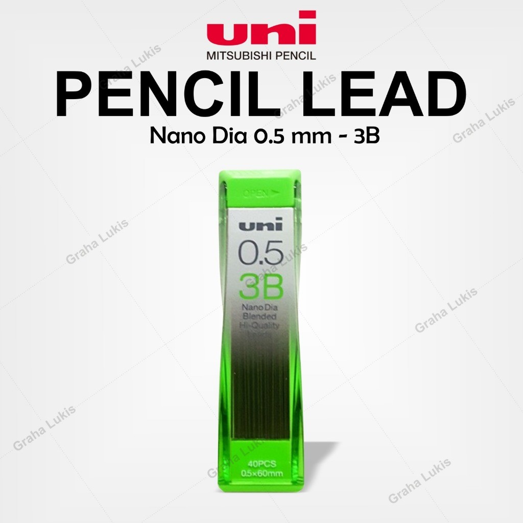 

Uni Nano Dia Pencil Lead 0.5 mm 3B / Isi Pensil Mekanik 3B - 0.5mm