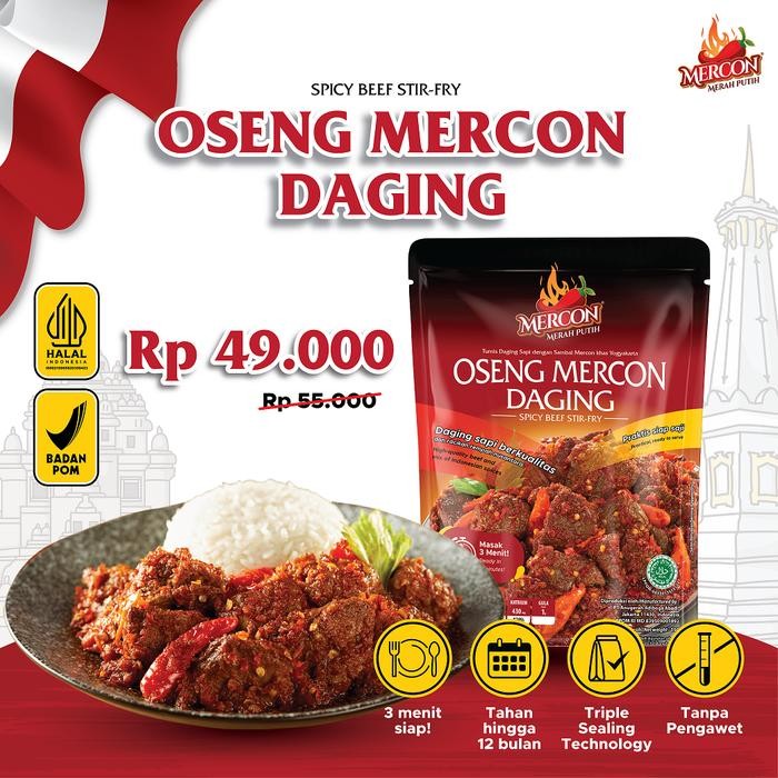 

G&C MERCON MERAH PUTIH - OSENG MERCON DAGING 150 GRAM, LEVEL PEDAS LENGKAP