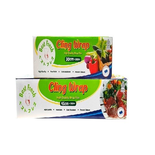 PLASTIK CLING CLING WRAP WRAPPING FILM Cling Wrap 30cm x 300M BEST FRESH 45cm x 300M sudah ada Slide
