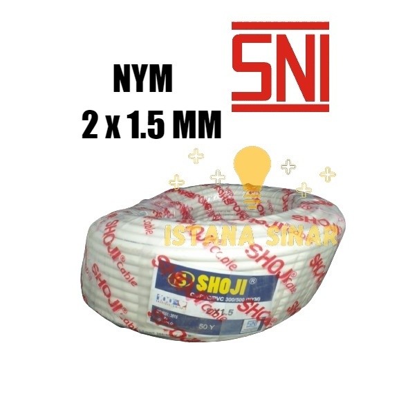 Kabel NYM 2 x 1.5 Pyramide Shoji kabel Listrik / Kabel tembaga / Kabel kawat 1 Roll SNI