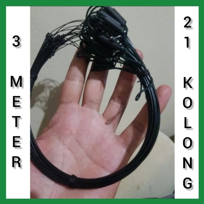 JERAT RACIK GANTUNG RUAK RUAK PANJANG 3 METER 21 MATA JERAT BONUS LONCENG