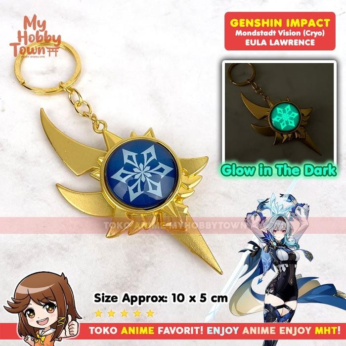 Produk Viral Gantungan Kunci Vision Genshin Impact Mondstadt Cryo Eula Lawrence Packing Aman