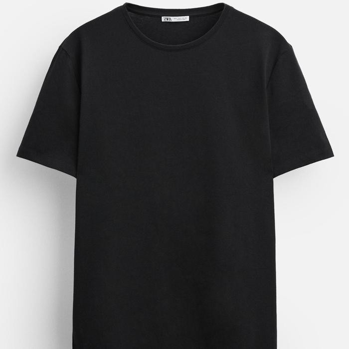 BEST SELLER Kaos Zara Polos Slim Fit Hitam Original