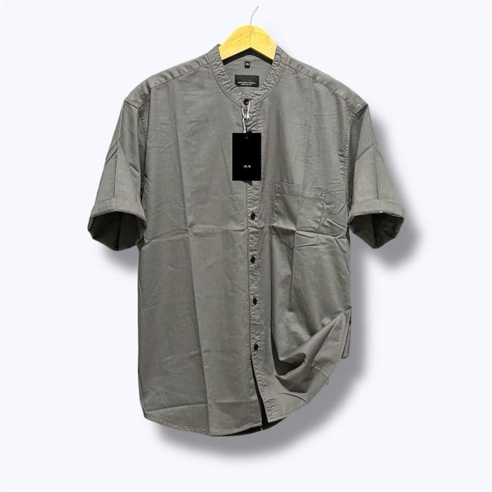 BEST SELLER Kemeja Pendek Jumbo H/M Premium - Kerah Shanghai - Kemeja Shanghai BigSize - Kemeja Pria