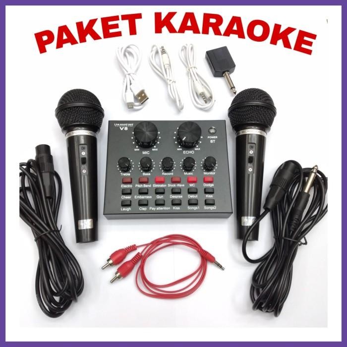 Alat Karaoke Kluarga Di Rumah Soundcard Bluetooth Audio Usb External