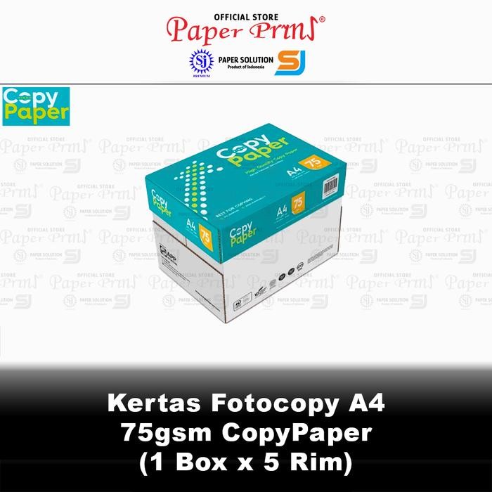

Kertas Fotocopy HVS A4 75gr CopyPaper 1 Box isi 5 Rim