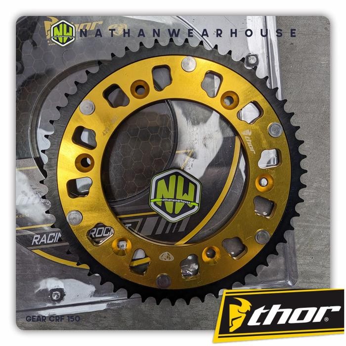 Gear Gir Belakang CRF 150 150L Almunium CNC Floating 428 Thor Gold Motorcycle