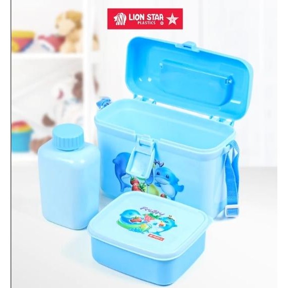 Coba Kotak Bekal Makanan Minuman Set Anak Sb-21 Pinky School Box Lion Star Zxy642