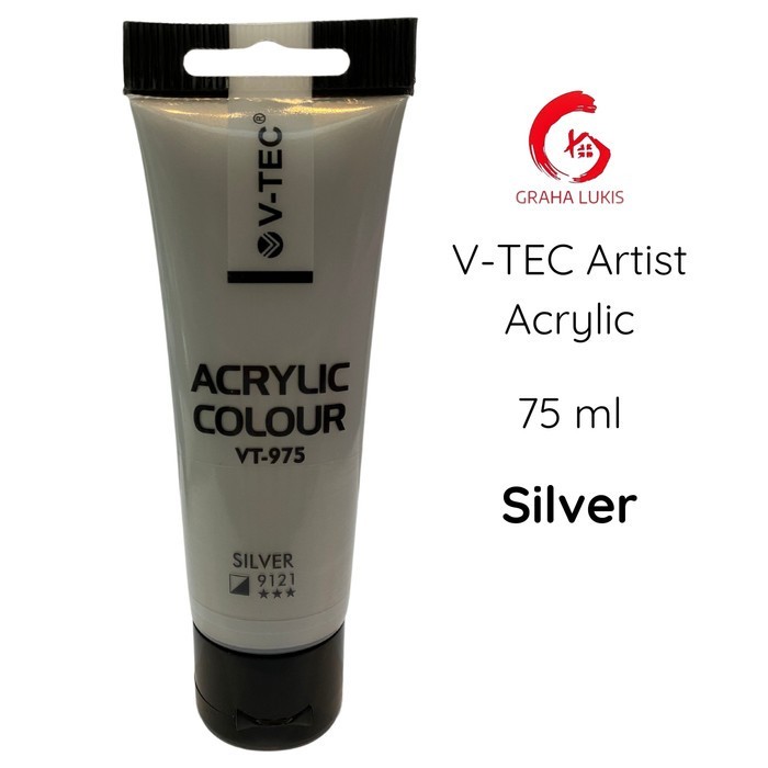 

V-TEC Acrylic Paint 75ml Gold Silver / Cat Akrilik 75 ml Gold Silver