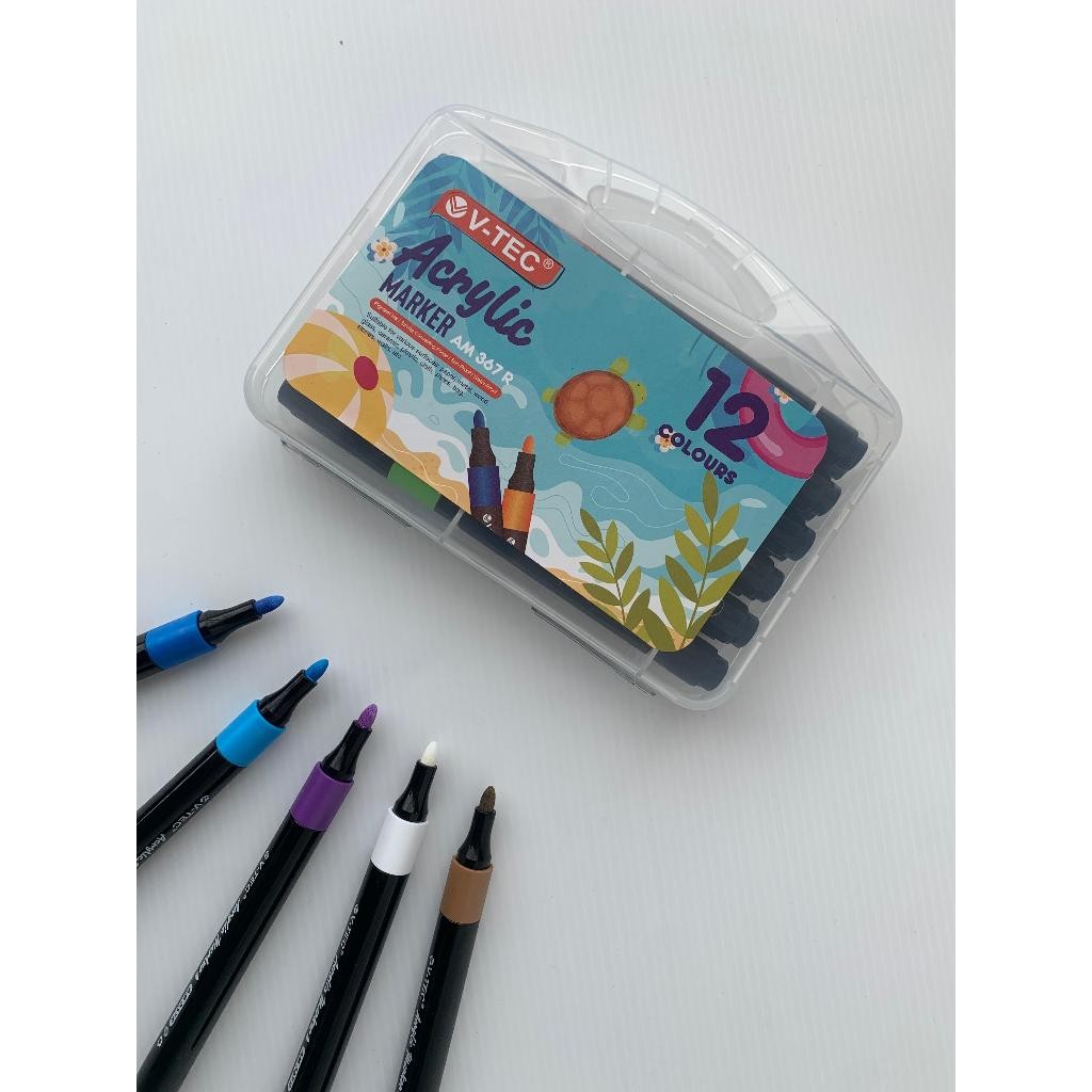 

V-TEC Acrylic Marker AM 367 R - Spidol Akrilik 12 Colour / 24 Colour