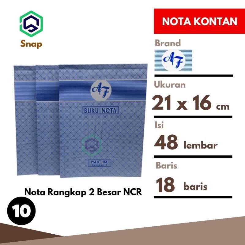 

Buku Nota Kontan Rangkap 2 Besar 1/2 Folio 2 Ply isi 48 Lembar Per 10 Buku