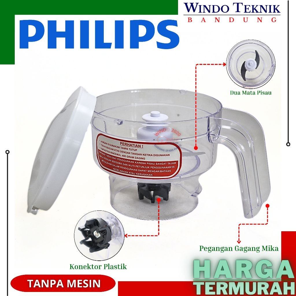 CHOPPER DAGING PHILIPS CHOPER GELAS BLENDER PENGGILING DAGING PHILIP HR 2115 HR 2116 HR 2061 HR 2071