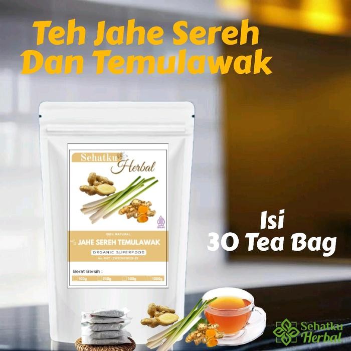 

Jahe Sereh dan Temulawak : Ginger Lemongrass with Curcuma isi 30 tea bag Minuman Herbal