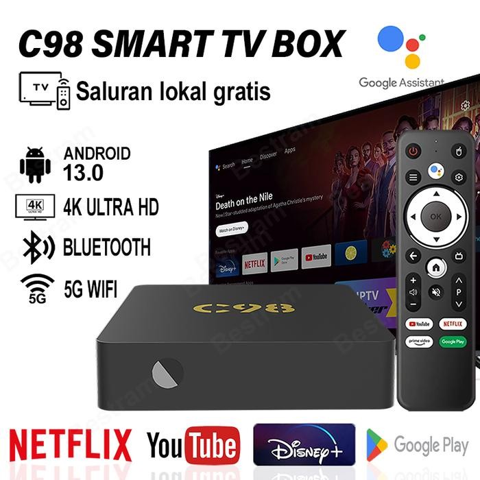 C98 Android Tv Box Android 13.0 OS Bluetooth Smart Tv Box 5G WiFi Tv Box 4K Ultra HD STB Netflix