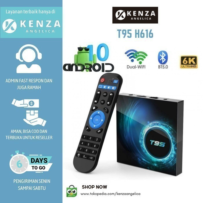 T95 H616 - Android 9 Smart Android TV Box 6K - RAM 4GB ROM 64GB