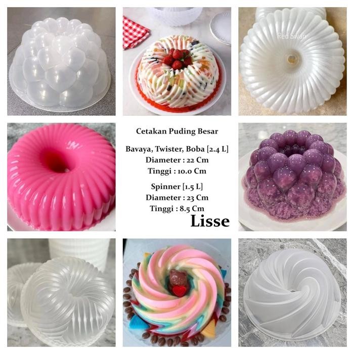 PREMIUM Loyang Jelly Puding 22 x 10 Cm 2.4L Cetakan Bavaya Twister Boba Bubble
