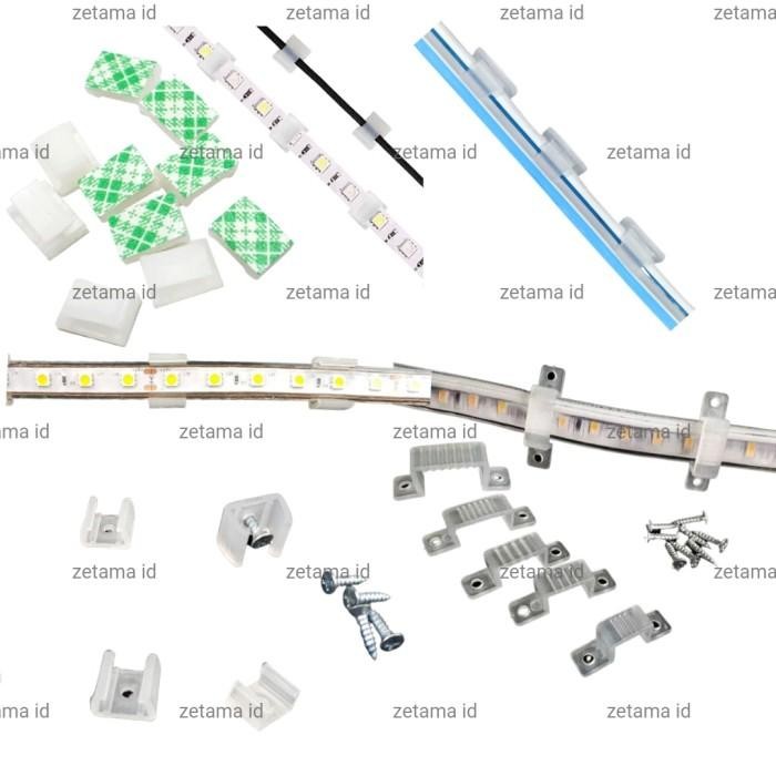 PREMIUM Klem Led Strip Plafon Dinding Klem Lampu Selang Led Strip Clamp