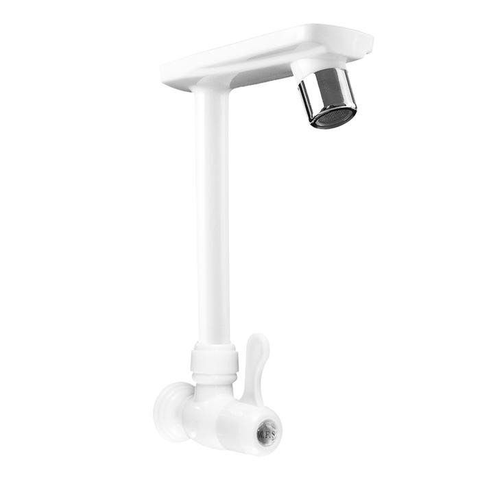 PREMIUM Kran Wastafel Cuci Piring Kran Air Bahan Plastik Model Unik Engkol Jempol SLT-176 putih