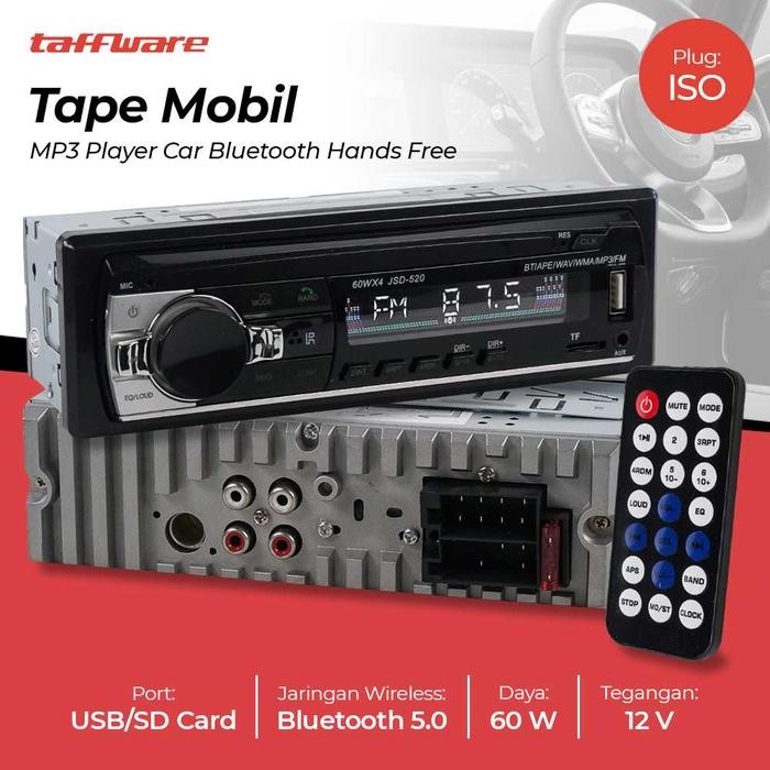PREMIUM Taffware Tape Mobil avanza Bluetooth full bass Audio MP3 Player Plug ISO