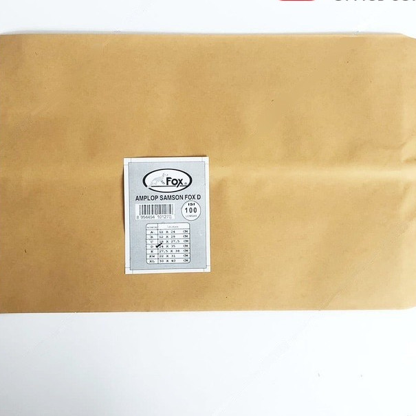 

Amplop Coklat / Samson Fox D (Folio) isi 100 Buah