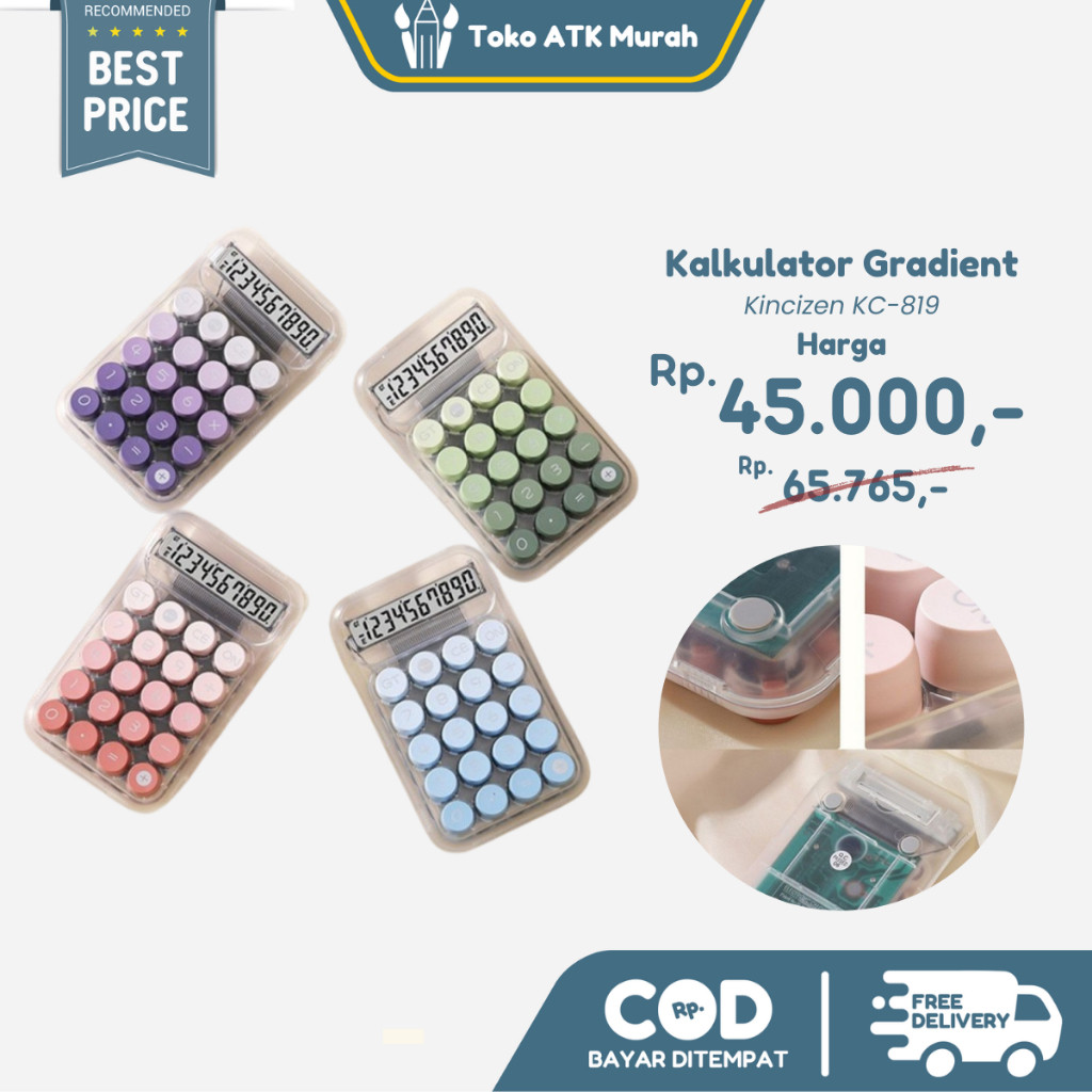 

Kalkulator Kincizen KC-819 Gradient Calculator Fancy Transparant Lucu WE!!