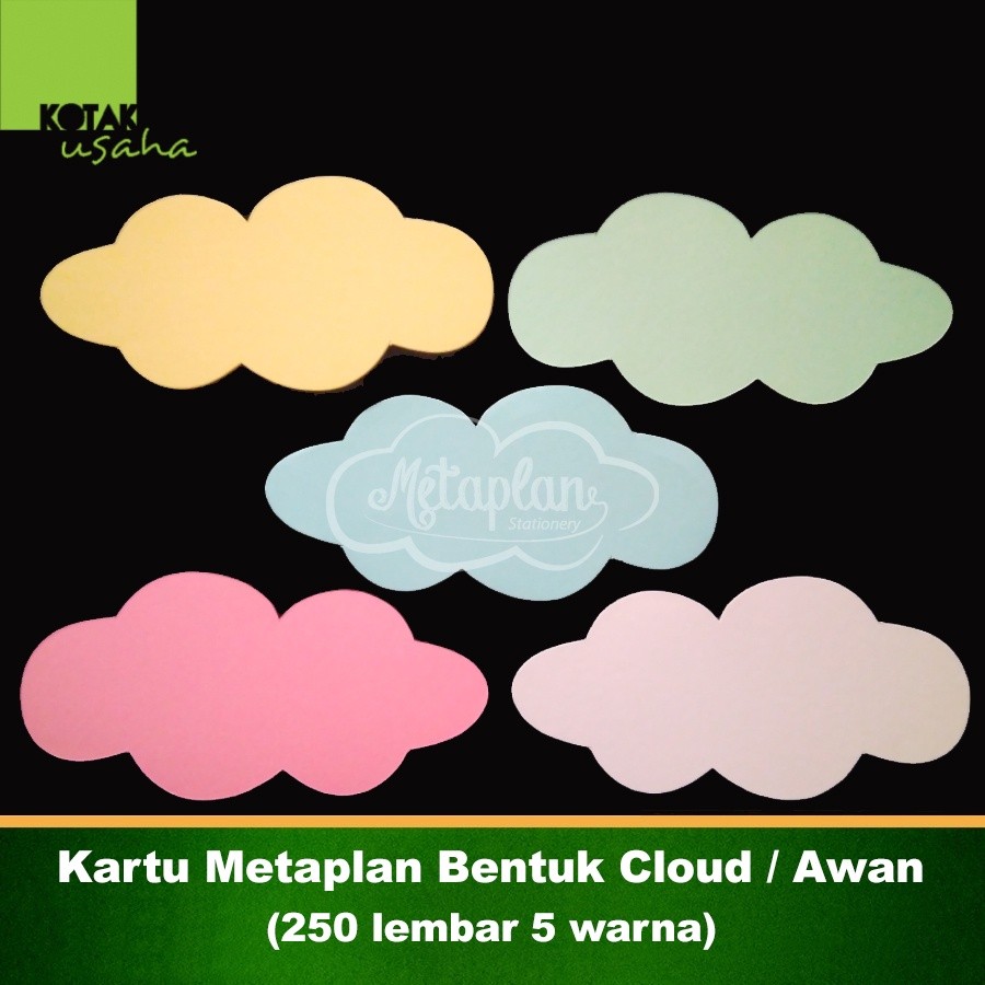 

Kartu Metaplan Bentuk Cloud Awan (250 Lembar 5 Warna) WE!!