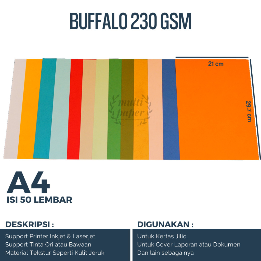 

Kertas Jilid A4 isi 50 lembar / Kertas Buffalo A4 / Kertas Cover A4 WE!!