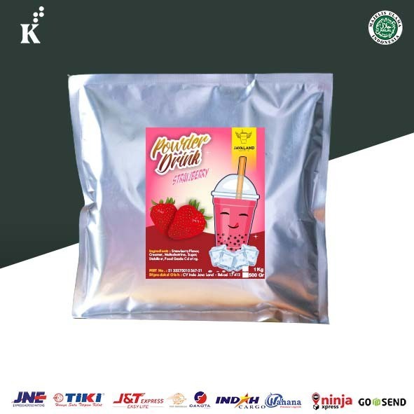 

WHYN!! Javaland Bubuk Minuman Rasa Strawberry 500 gram - Regular Plain Bubble Powder Drink Boba