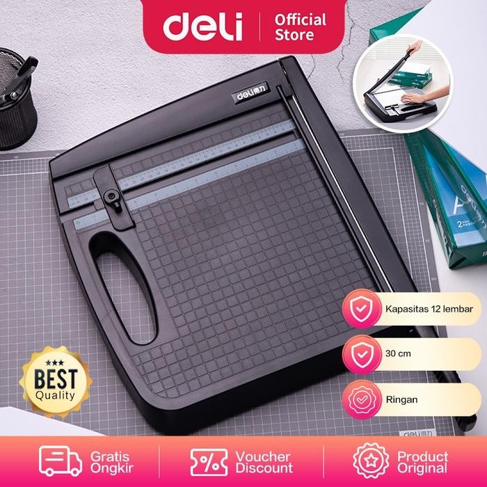 

No Na - Deli Paper Trimmer / Alat Pemotong Kertas 30 X 30 Cm 8051A Portable Cutter