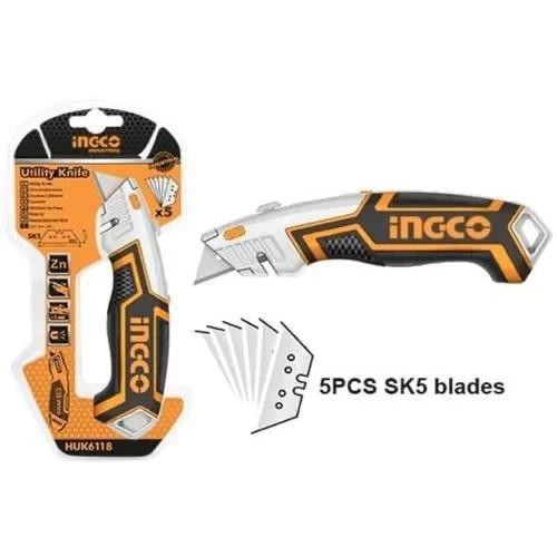 

No Na - Pisau Cutter Mini Serbaguna 5 Mata Ingco Ingco Huk6118 Utility Knife