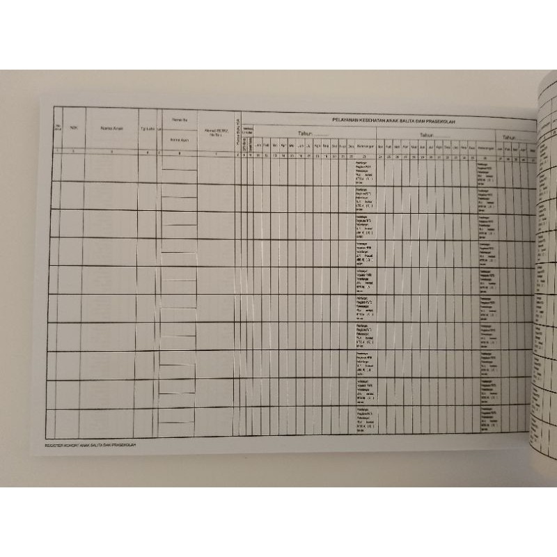 

Buku Kohort Ukuran F4 Buku Register Kohort Ibu - Bayi - Anak Balita dan Prasekolah
