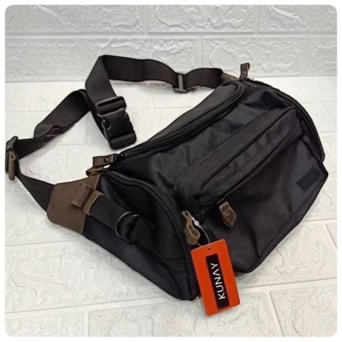 Original Premium Tas Waist Bag Water Proof Pria&Wanita Saingan Eiger Kombinasi Kulit Asli Distro