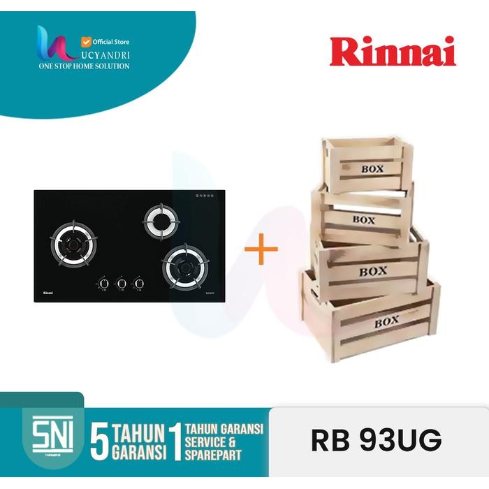 Rinai Kompor Gas Tanam 3 Tungku Rinnai Rb-93Ug / Rb 93 Ug