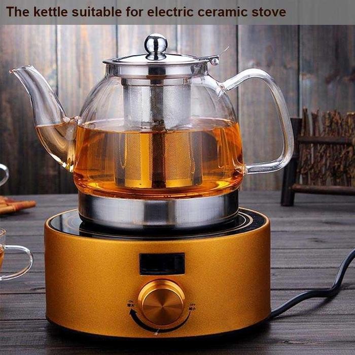 SALE  [TEKO KOMPOR INDUKSI] TEKO KACA TAHAN PANAS PITCHER TEH CHINESE TEAPOT TEA POT MAKER DESAIN