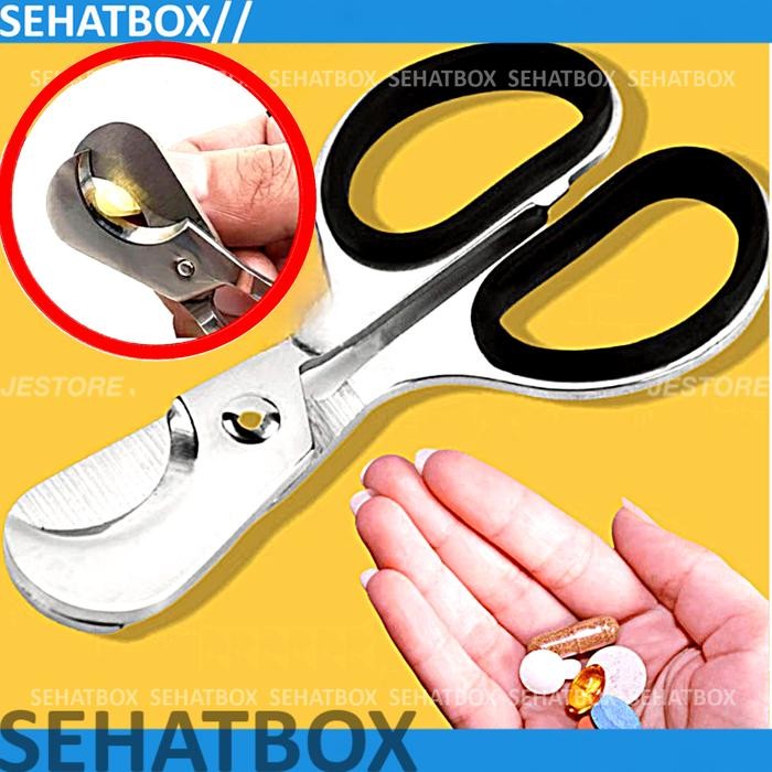 GUNTING OBAT (STRONG) STAINLESS PILL CUTTER SCISSOR VITAMIN ALAT POTONG OBAT GUNTING OBAT PIL KAPSUL