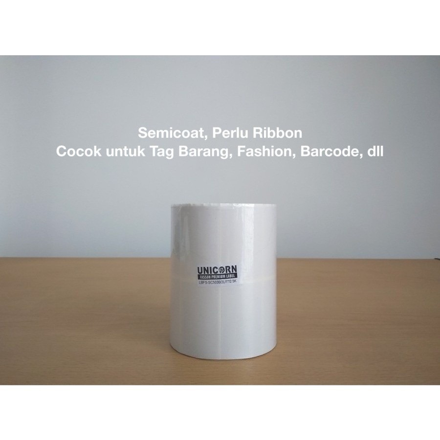 

Stiker Label Barcode Semicoated 50x30mm / 50x30 mm / 50 x 30 mm 2 Line Core 1" 2.500pcs