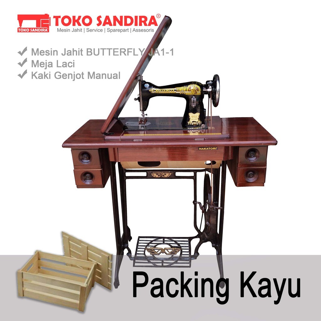 Mesin Jahit Butterfly JA-1/mesin jahit tradisional/mesin jahit manual FULL SET ( BARU )