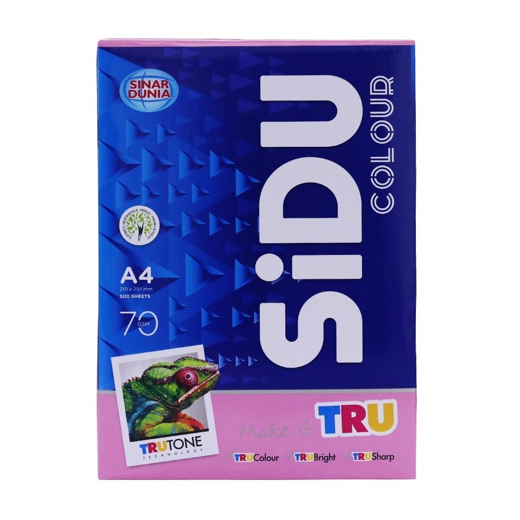 

[Stationery Spectrum] SiDU Kertas Fotocopy Warna Pink 70 GSM A4 1 RIM - SDU CLR 70 A4 170