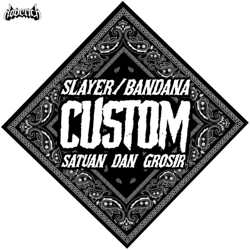 Slayer Bandana Custom Satuan dan Grosir Motif Batik Bahan Tebal Premium Quality Best Seller Scarf