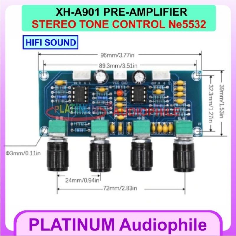 Tone Control Stereo NE5532 Hifi Pre Amplifier NE5532 XH-A901