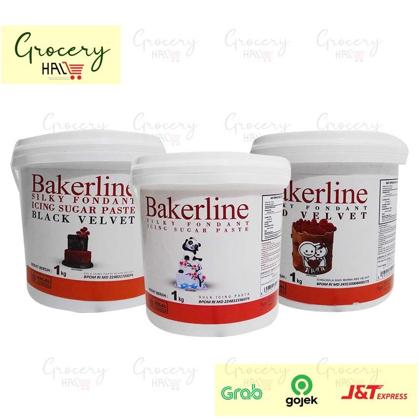 

BAKERLINE SILKY FONDANT 1 KG [ WHITE / BLACK VELVET / RED VELVET ]