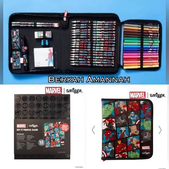 

Smiggle Marvel Zip It Stationery Kit/stationery smiggle ori
