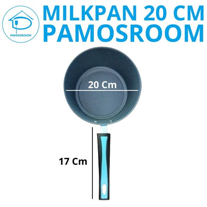 Dapatkan Pamosroom Milk Pan Granit Marble 20Cm Panci Susu Keramik Sauce Pan Marble Anti Lengket