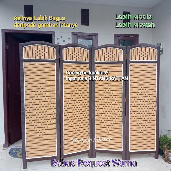 Sketsel Partisi Pembatas Ruangan Rotan Sintetis Harga Satuan