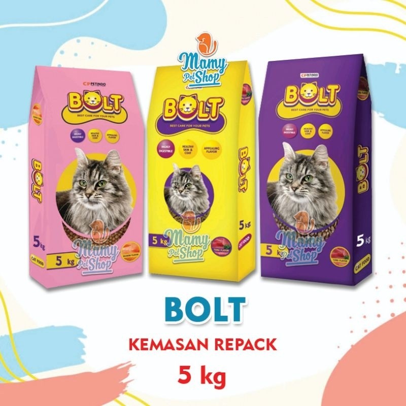 Bolt 5 Kg Pakan Kucing 3 Varian Rasa