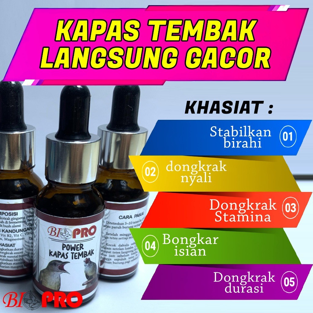PENGGACOR SEKETIKA BURUNG KAPAS TEMBAK BIOPRO POWER KAPAS TEMBAK JOS GANTANGAN TERBUKTI