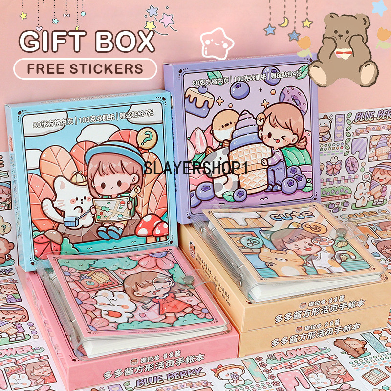 

Buku binder aesthetic Buku tulis karakter lucu Spiral notebook loose-leaf cute korea Buku catatan