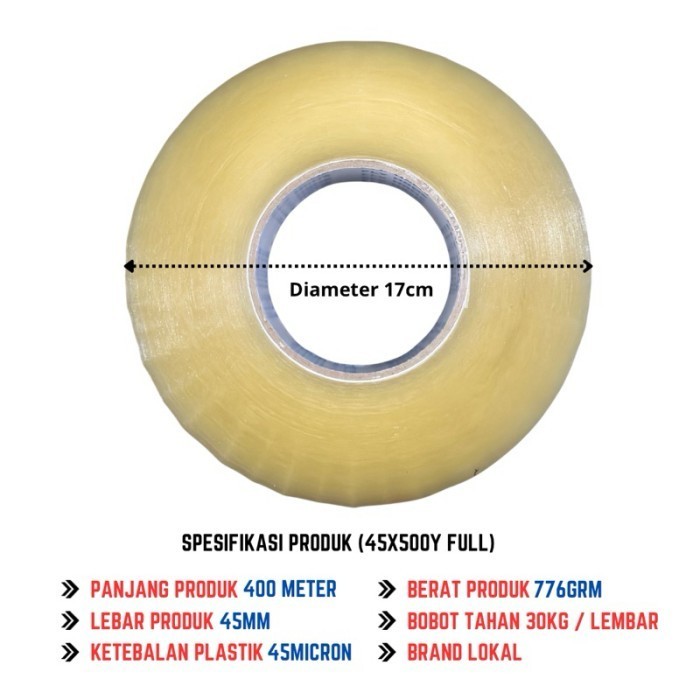 

FLYHOME 1Dus Lakban Bening Coklat 45x500Y 2Inci 475METER 500 Yard INSTAN