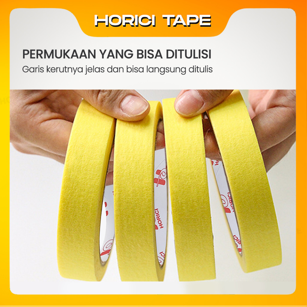 

HCI 1 DUS Masking Tape Putih & Kuning 12mm/24mm * 25y & 45mm *50y